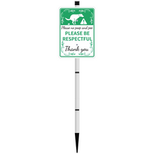 Load image into Gallery viewer, PLEASE NO POOP AND PEE NO POOP Reflective Yard Warning Sign, Aluminum outdoor Security Sign with Stakes, Anti-UV, Rustproof, Waterproof, 10 * 7inch