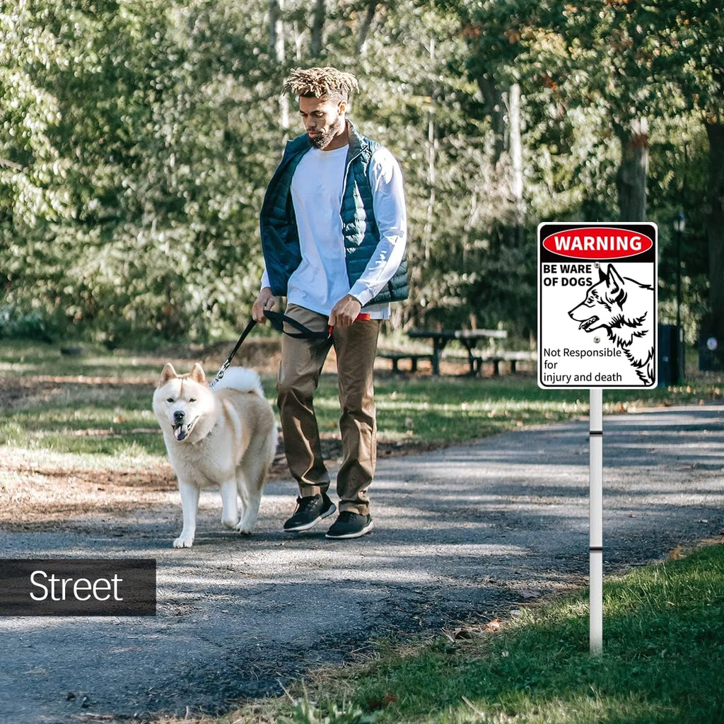 Beware Of Dog Signs For Fence,Dog On Premises Yard Sign,Warning Signs For Property,Dog On Premises Sign Metal,Dog On Property Sign Funny Signs For Dog Lovers 10x7 Inches