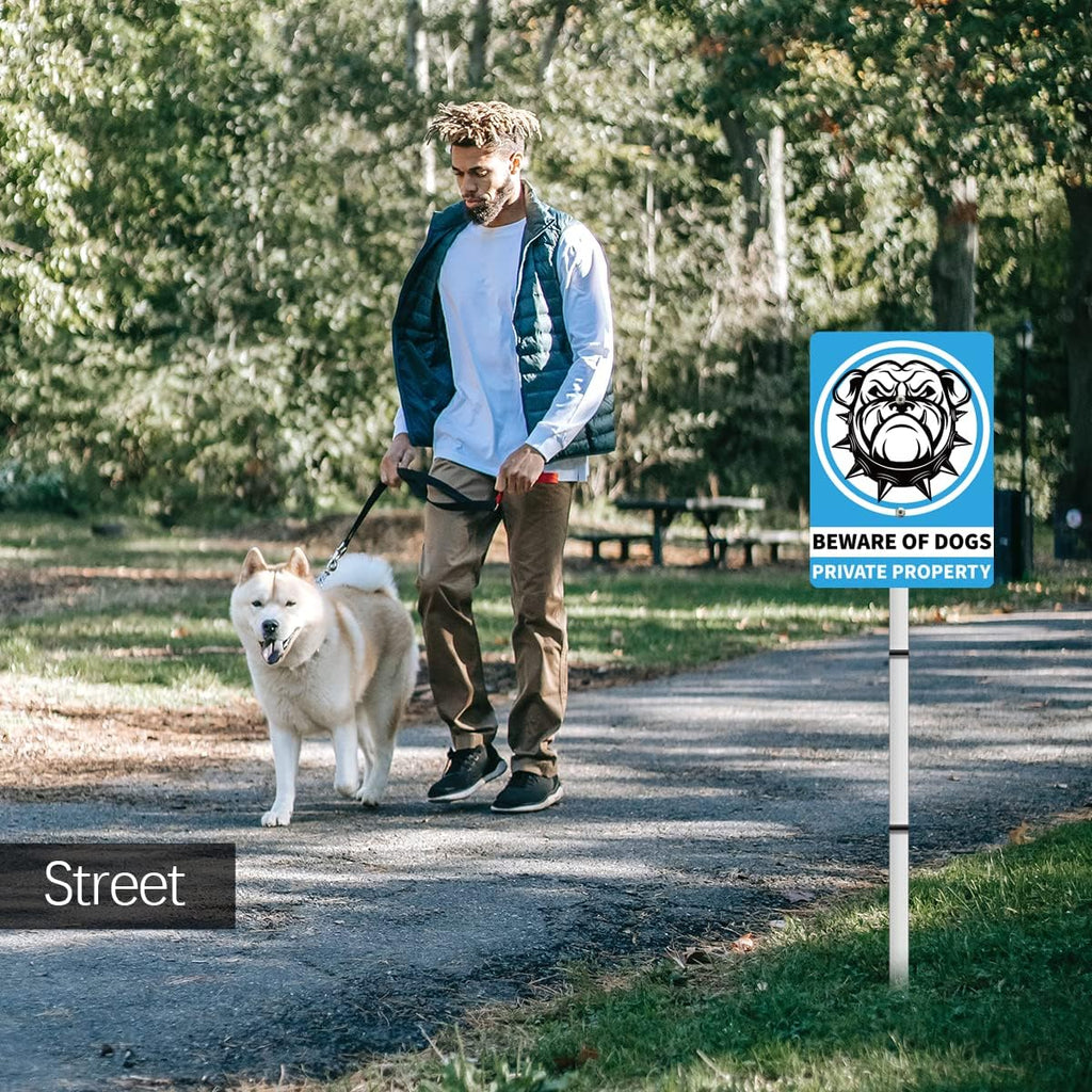 Beware Of Dog Signs For Fence,Warning Signs For Property,Dog On Premises Sign Metal,Dog On Property Sign Funny Signs For Dog Lovers 10x7 Inches