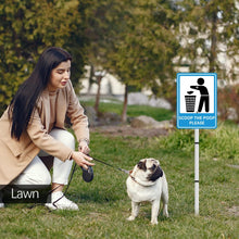 Load image into Gallery viewer, SCOOP THE POOP PLEASE Reflective Yard Warning Sign, Aluminum outdoor Security Sign with Stakes, Anti-UV, Rustproof, Waterproof, 10 * 7inch