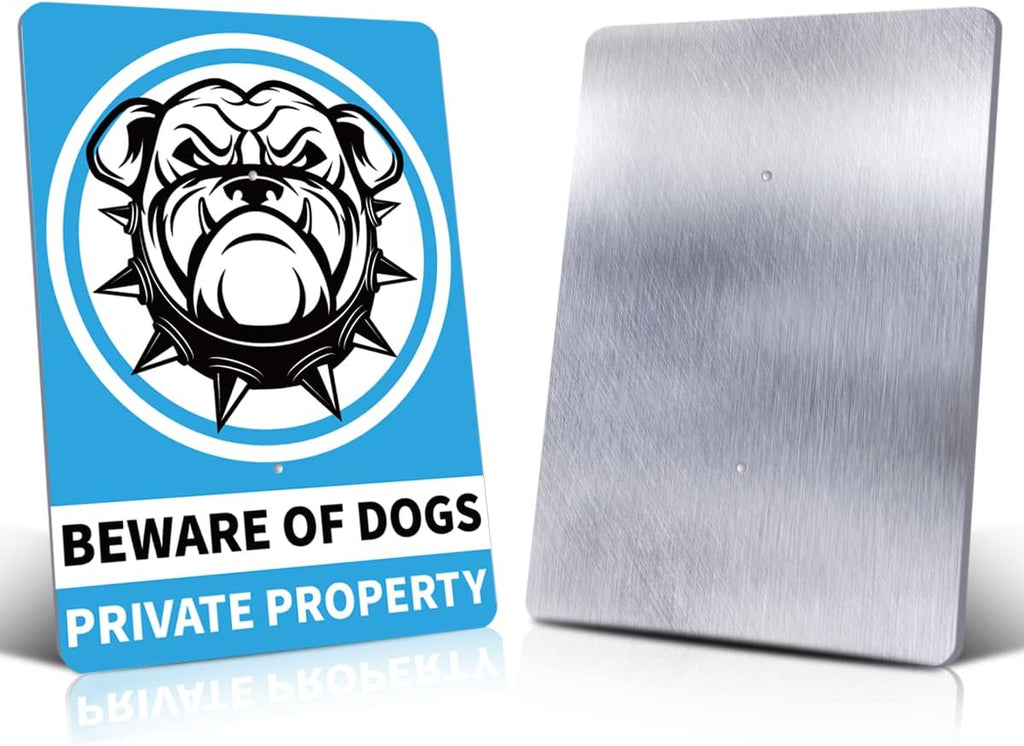 Beware Of Dog Signs For Fence,Warning Signs For Property,Dog On Premises Sign Metal,Dog On Property Sign Funny Signs For Dog Lovers 10x7 Inches