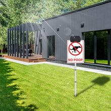 Load image into Gallery viewer, NO POOP Yard Warning Sign Solar Powered, Rechargeable LED Illuminated Aluminum Sign with Stake, Reflective Outside Sign Light Up For Houses