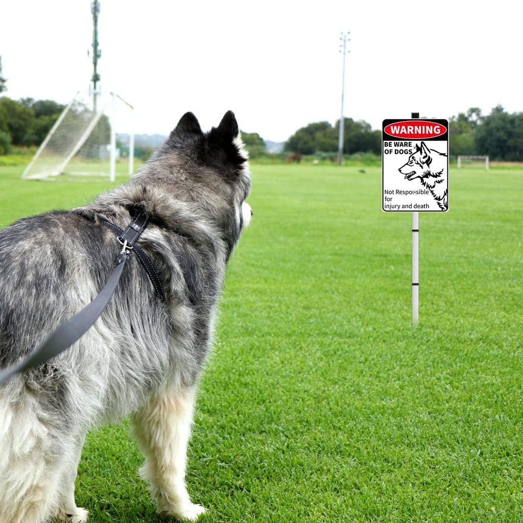 Beware Of Dog Signs For Fence,Dog On Premises Yard Sign,Warning Signs For Property,Dog On Premises Sign Metal,Dog On Property Sign Funny Signs For Dog Lovers 10x7 Inches