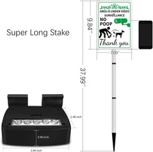 Load image into Gallery viewer, PLEASE CLEAN UP AFTER YOUR PET Yard Warning Sign Solar Powered, Rechargeable LED Illuminated Aluminum Sign with Stake, Reflective Outside Sign Light Up For Houses