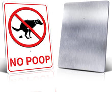 Load image into Gallery viewer, NO POOP Reflective Yard Warning Sign, Aluminum outdoor Security Sign with Stakes, Anti-UV, Rustproof, Waterproof, 10 * 7inch