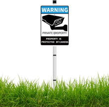 Load image into Gallery viewer, PRIVATE PROPERTY Reflective Video Surveillance Yard Sign, Aluminum Home Security Sign with Stakes, Anti-UV, Rustproof, Waterproof, 9*7inch