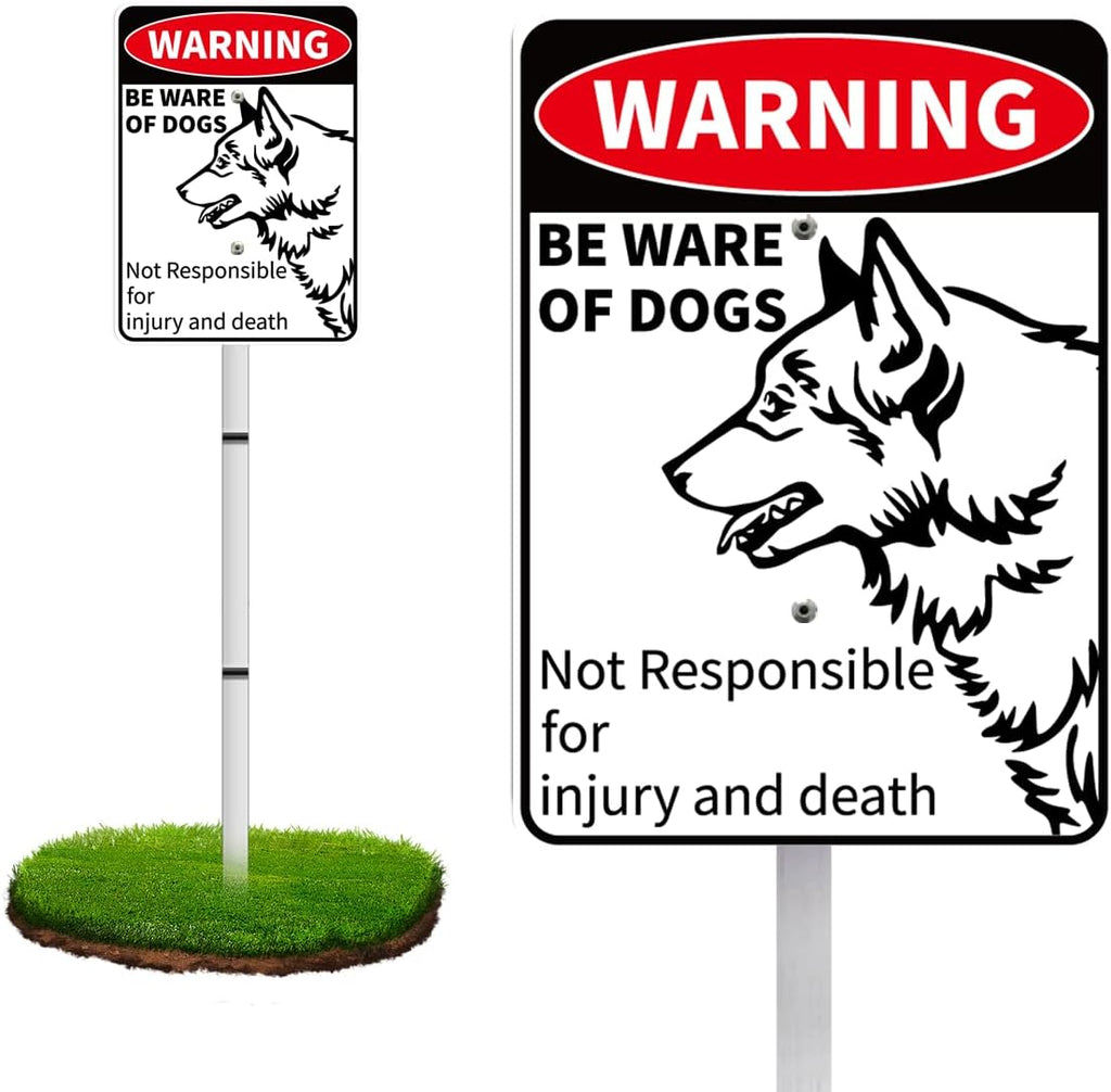 Beware Of Dog Signs For Fence,Dog On Premises Yard Sign,Warning Signs For Property,Dog On Premises Sign Metal,Dog On Property Sign Funny Signs For Dog Lovers 10x7 Inches