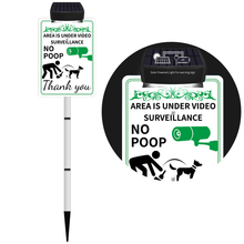 Load image into Gallery viewer, PLEASE CLEAN UP AFTER YOUR PET Yard Warning Sign Solar Powered, Rechargeable LED Illuminated Aluminum Sign with Stake, Reflective Outside Sign Light Up For Houses