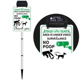 PLEASE CLEAN UP AFTER YOUR PET Yard Warning Sign Solar Powered, Rechargeable LED Illuminated Aluminum Sign with Stake, Reflective Outside Sign Light Up For Houses