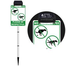 Load image into Gallery viewer, NO POOP Yard Warning Sign Solar Powered, Rechargeable LED Illuminated Aluminum Sign with Stake, Reflective Outside Security Sign Light Up For Houses