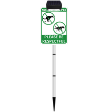 Load image into Gallery viewer, NO POOP Yard Warning Sign Solar Powered, Rechargeable LED Illuminated Aluminum Sign with Stake, Reflective Outside Security Sign Light Up For Houses