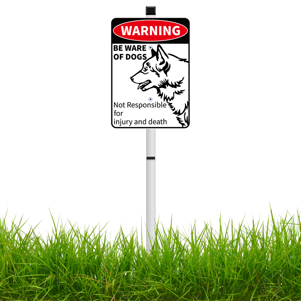 Beware Of Dog Signs For Fence,Dog On Premises Yard Sign,Warning Signs For Property,Dog On Premises Sign Metal,Dog On Property Sign Funny Signs For Dog Lovers 10x7 Inches